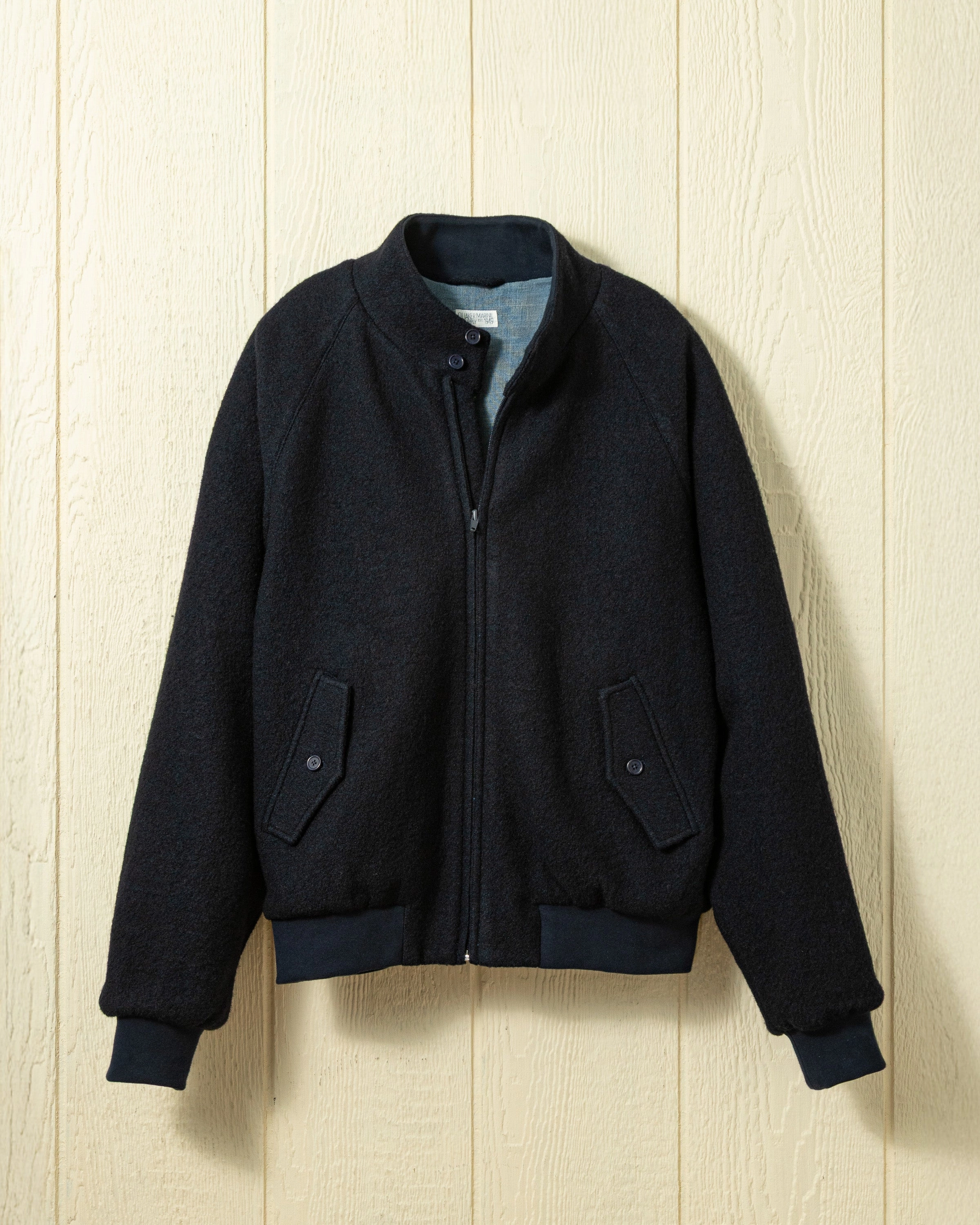 UV Protective Coating (PRE-ORDER) Brighton Jacket in Navy Felted Wool