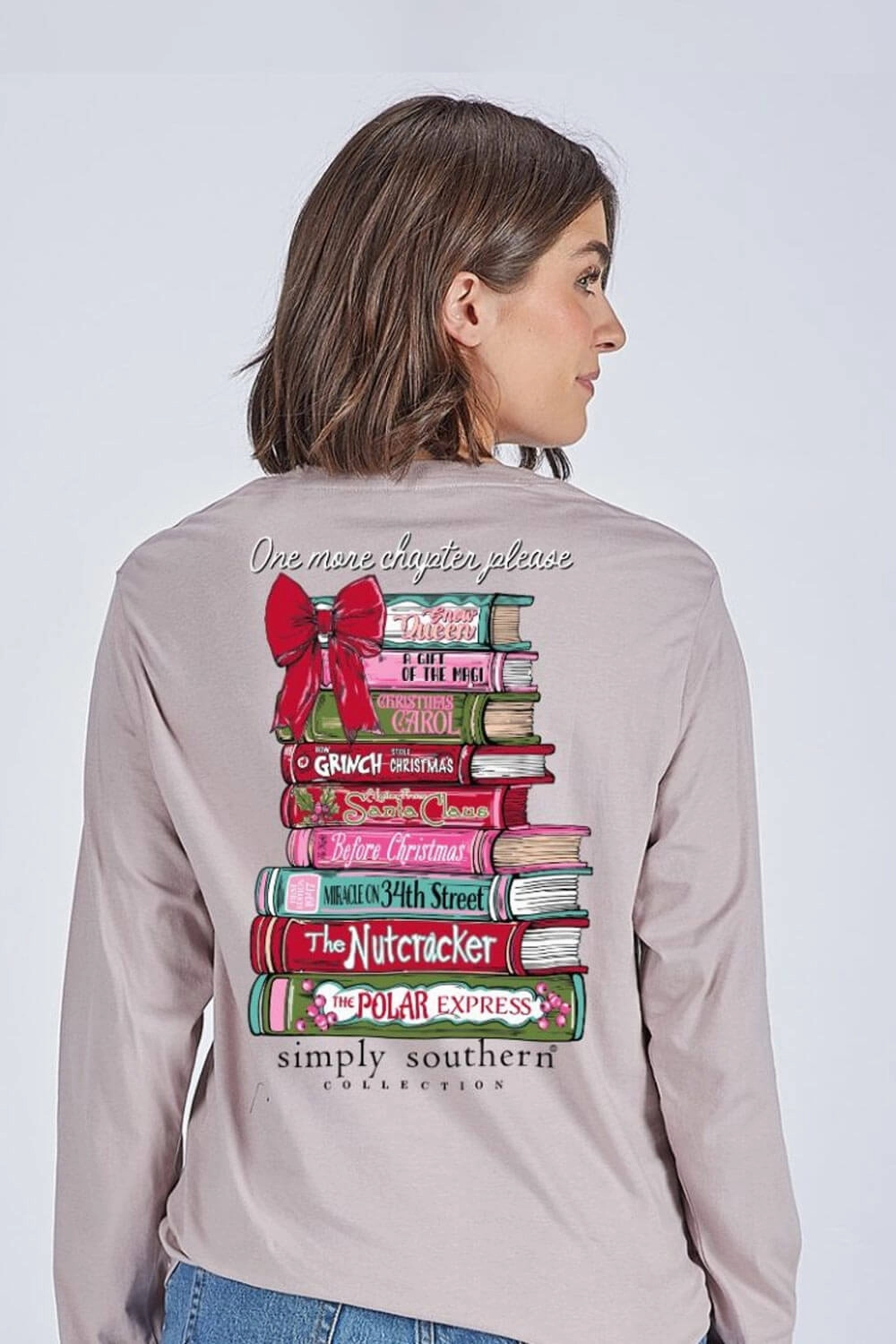 Simply Southern One More Chapter Long Sleeve T-Shirt for Women in Driftwood | LS-BOOKS-DRFTWD Formal Occasion Classic Trend Look
