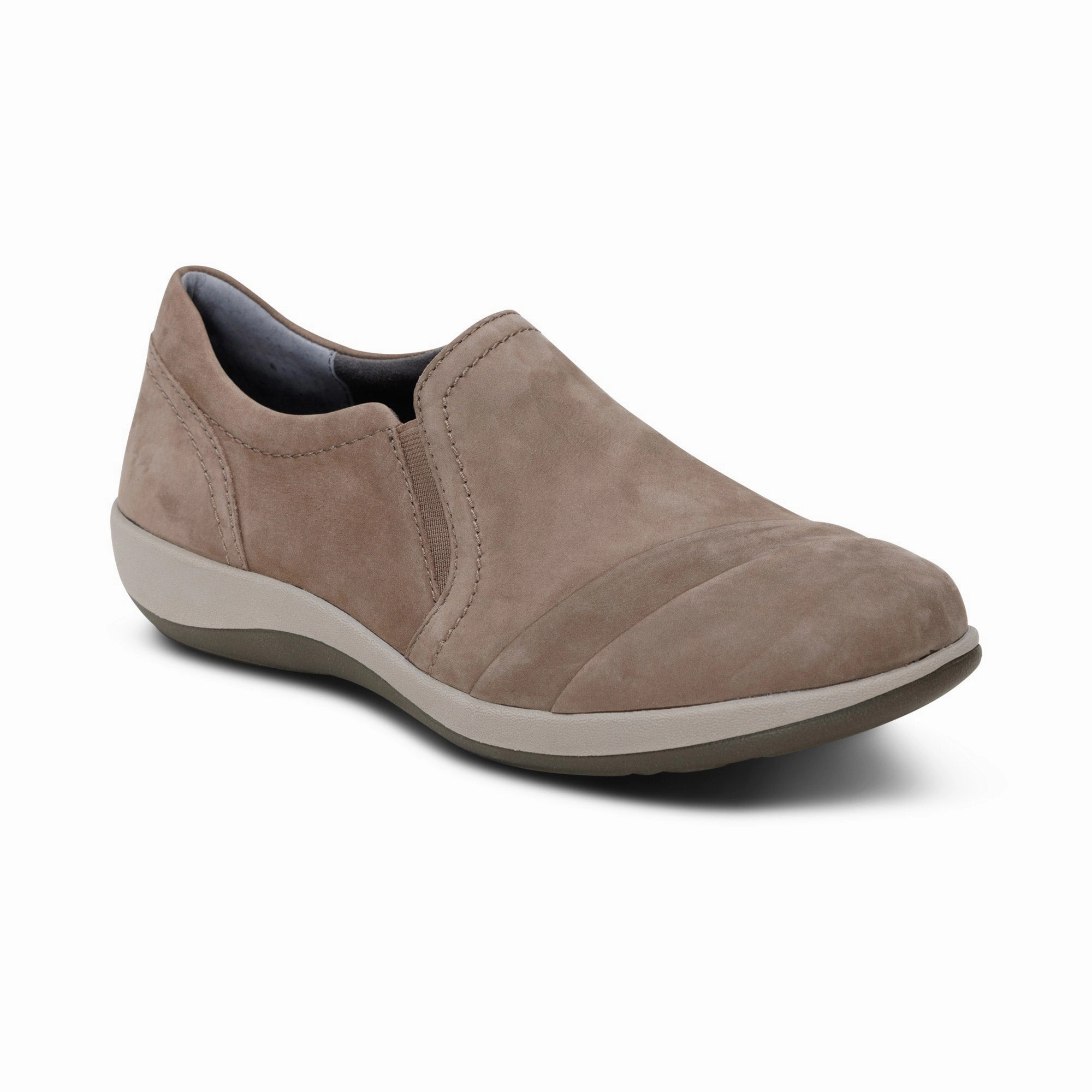 Helena Arch Support Slip-On - Warm Grey Silver Glow Sock Liner Fit