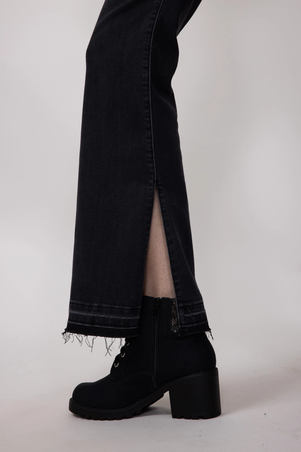 Hidden High Rise Let Out Happi Flare Jeans for Women in Black | HD3181-BLK Street Appeal