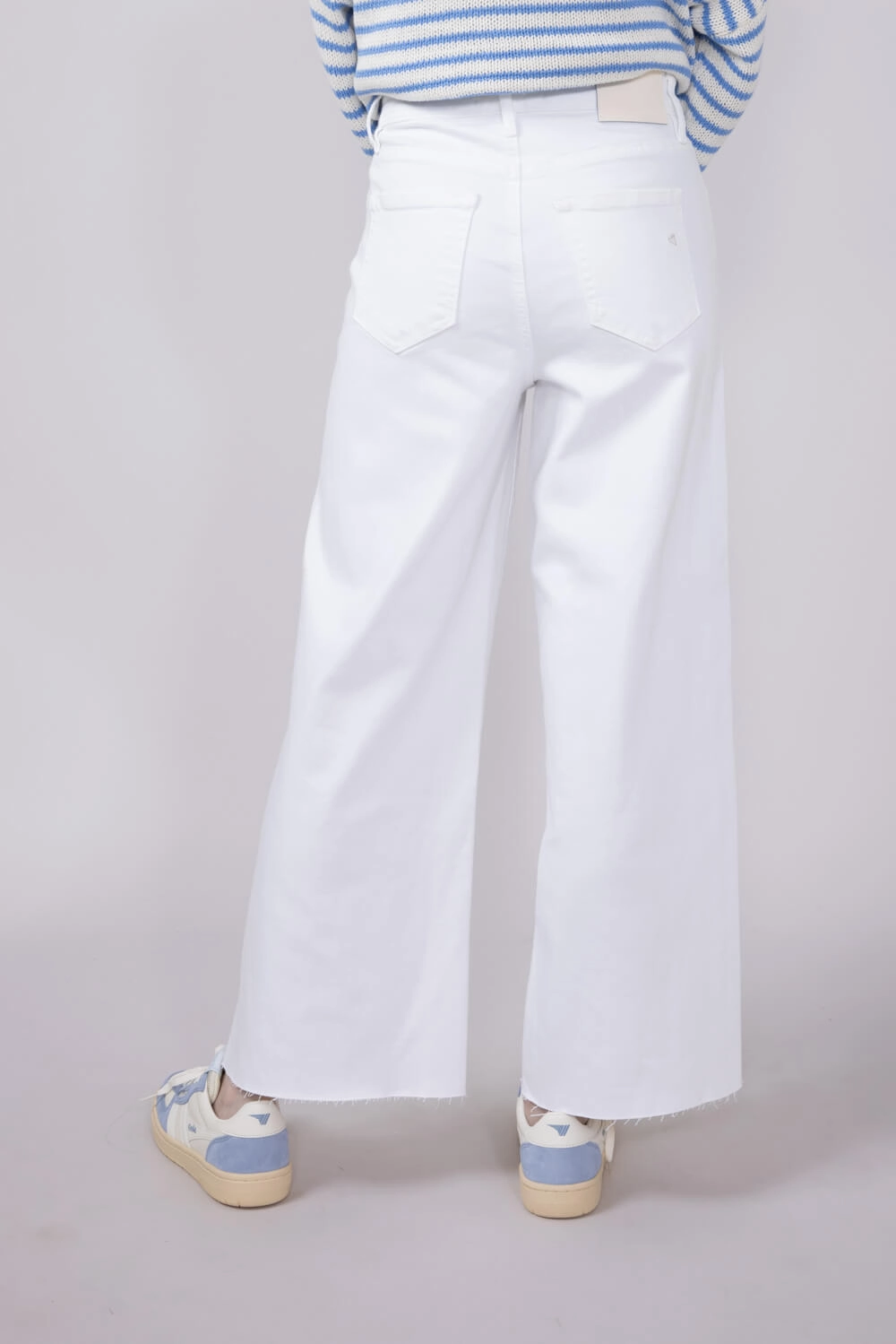 Hidden Nori High Rise Wide Leg Cropped Jeans for Women in White | HD9256C-WHT Classic Gym Ready