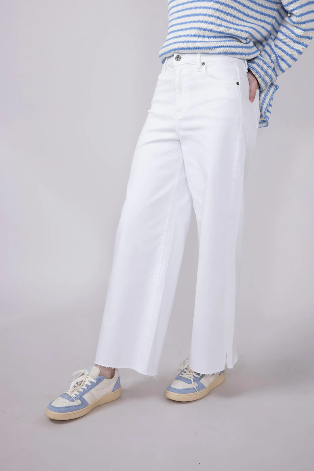 Hidden Nori High Rise Wide Leg Cropped Jeans for Women in White | HD9256C-WHT Go Out Style