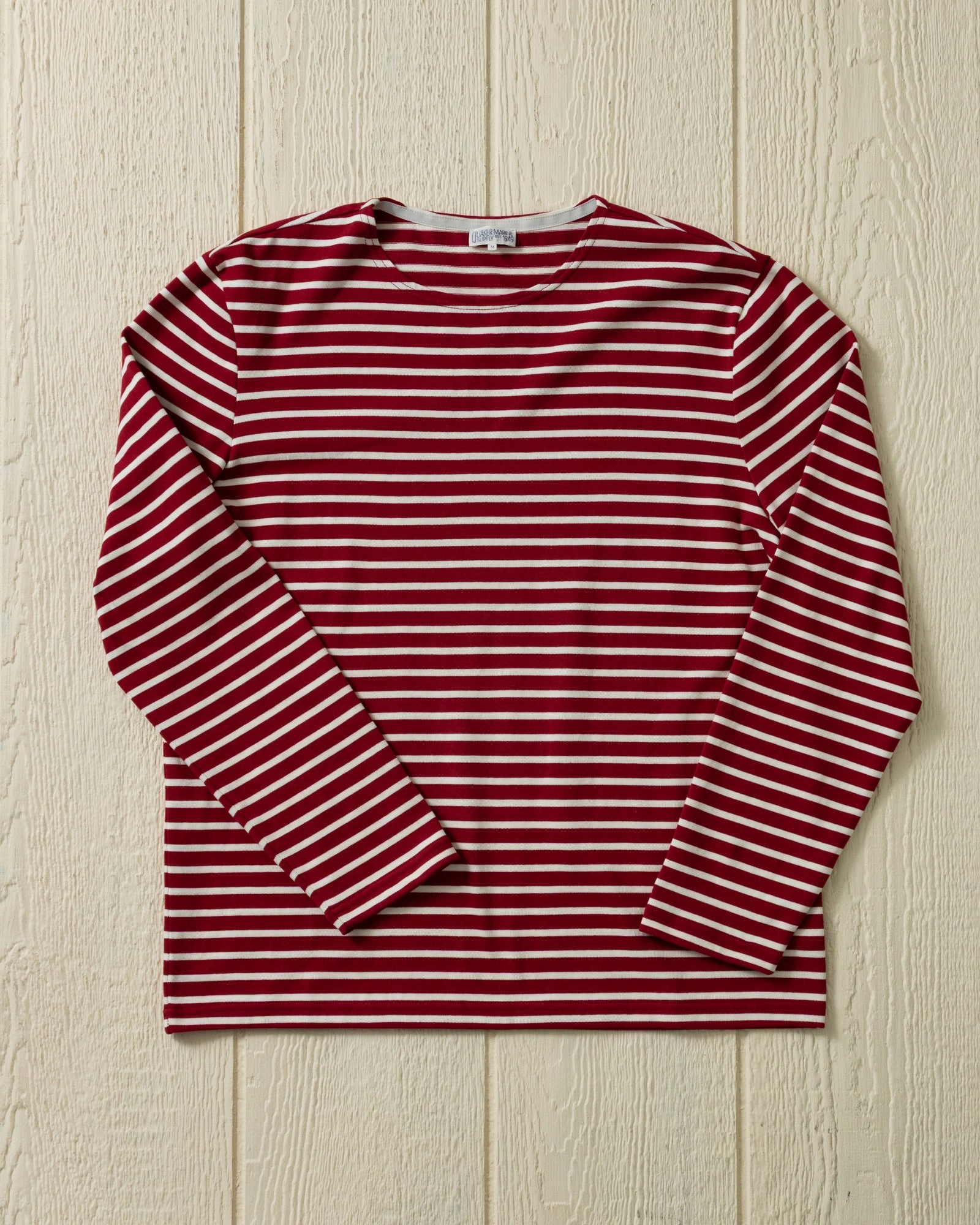 Men??s Breton Stripe Boatneck Tee in Red/Off White Fashionable Option