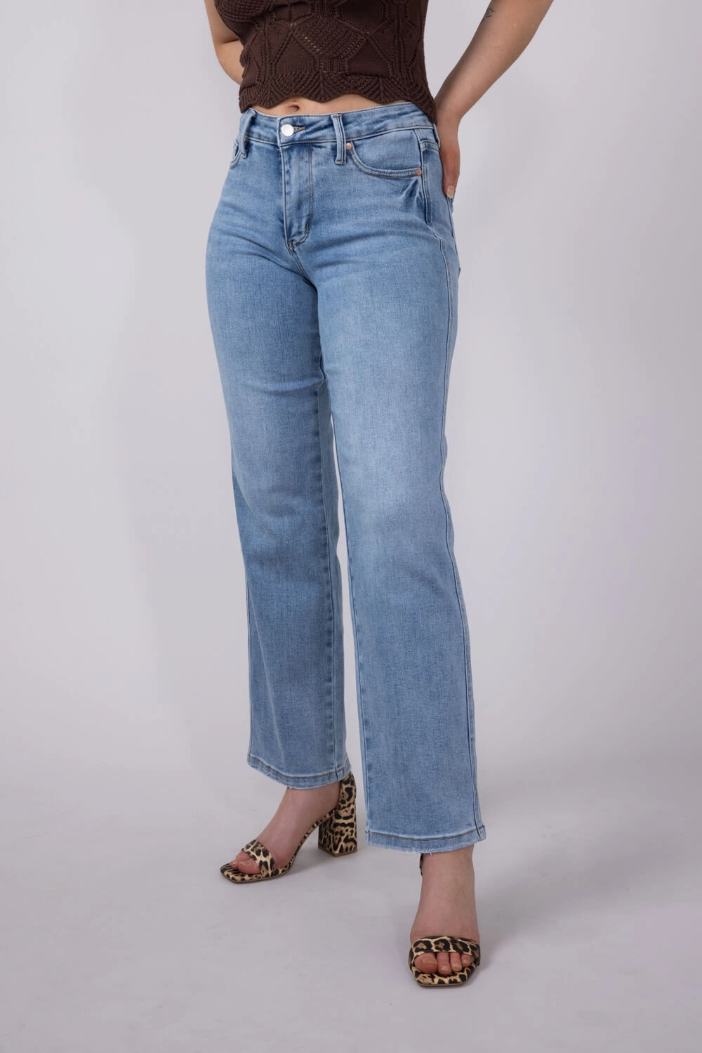 Judy Blue Mid Rise Straight Jeans for Women | 88943REG No Fuss Wear