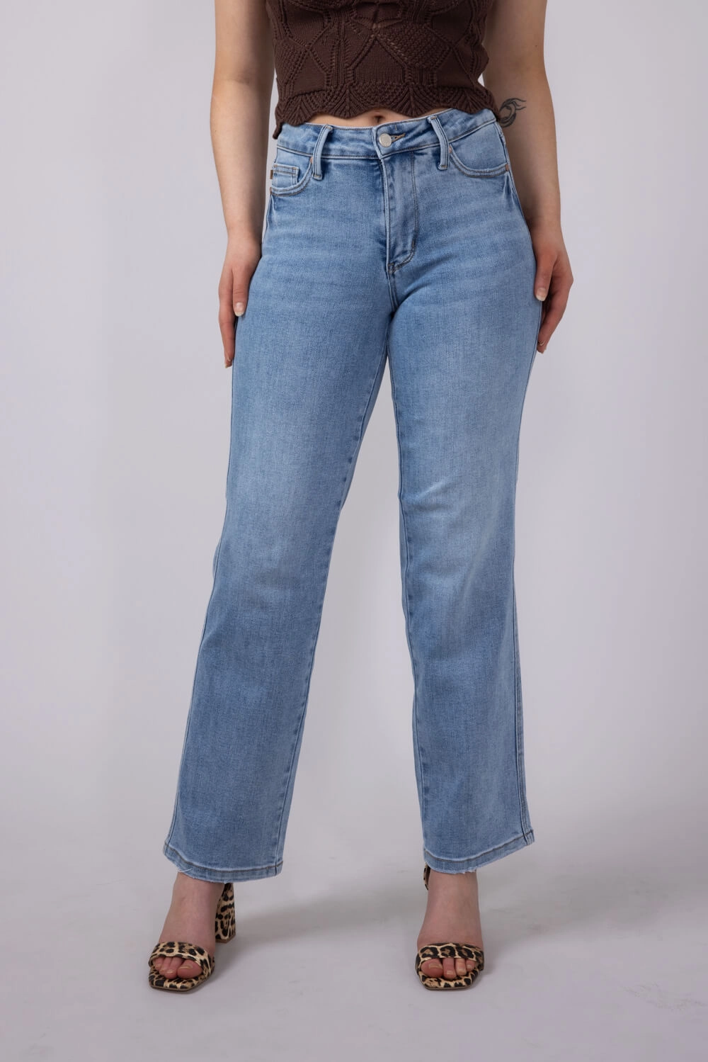 Judy Blue Mid Rise Straight Jeans for Women | 88943REG Family Style Parent Style Smart Casual