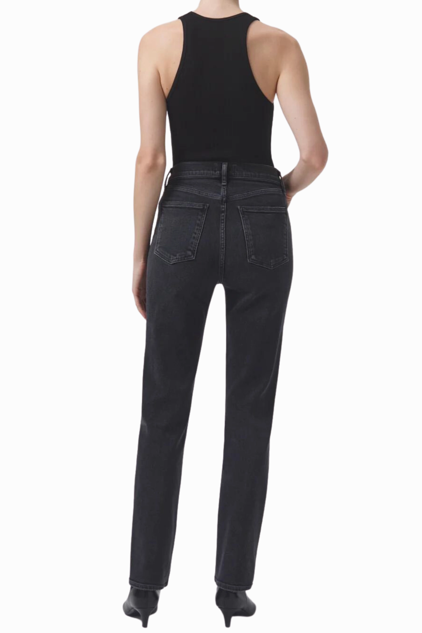 Effortless casual Winter Warmth Minimalist Style Picnic Style High Rise Stovepipe in Metal