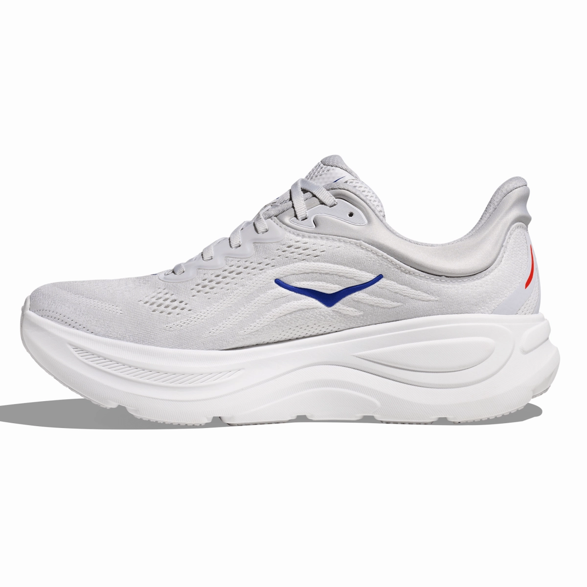 Hoka One One Men's Bondi 9 Cosmic Grey/Ultramarine Tension Free Lacing Lean Profile