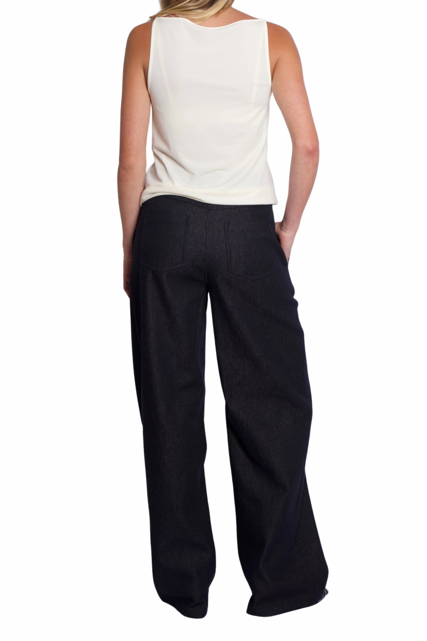 High Waist Cotton Twill Wide Leg Body Aligned Shape Flex