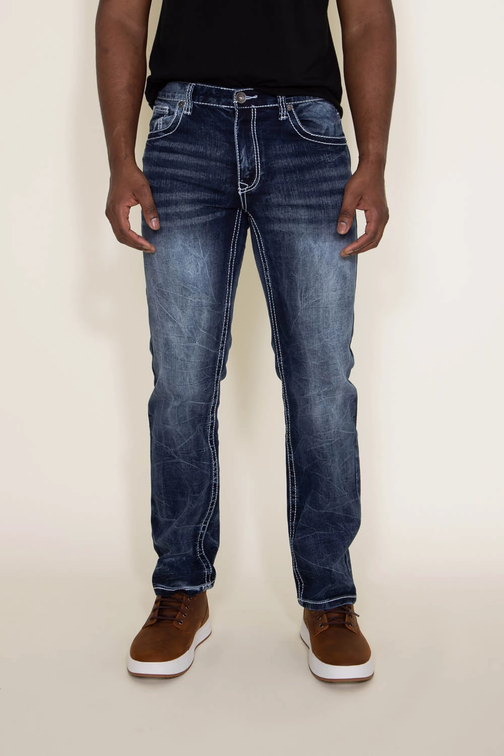 Elegant Minimalist Outdoor Adventure Luxury Textured True Luck Hancock Bootcut Jeans for Men | TL16350009