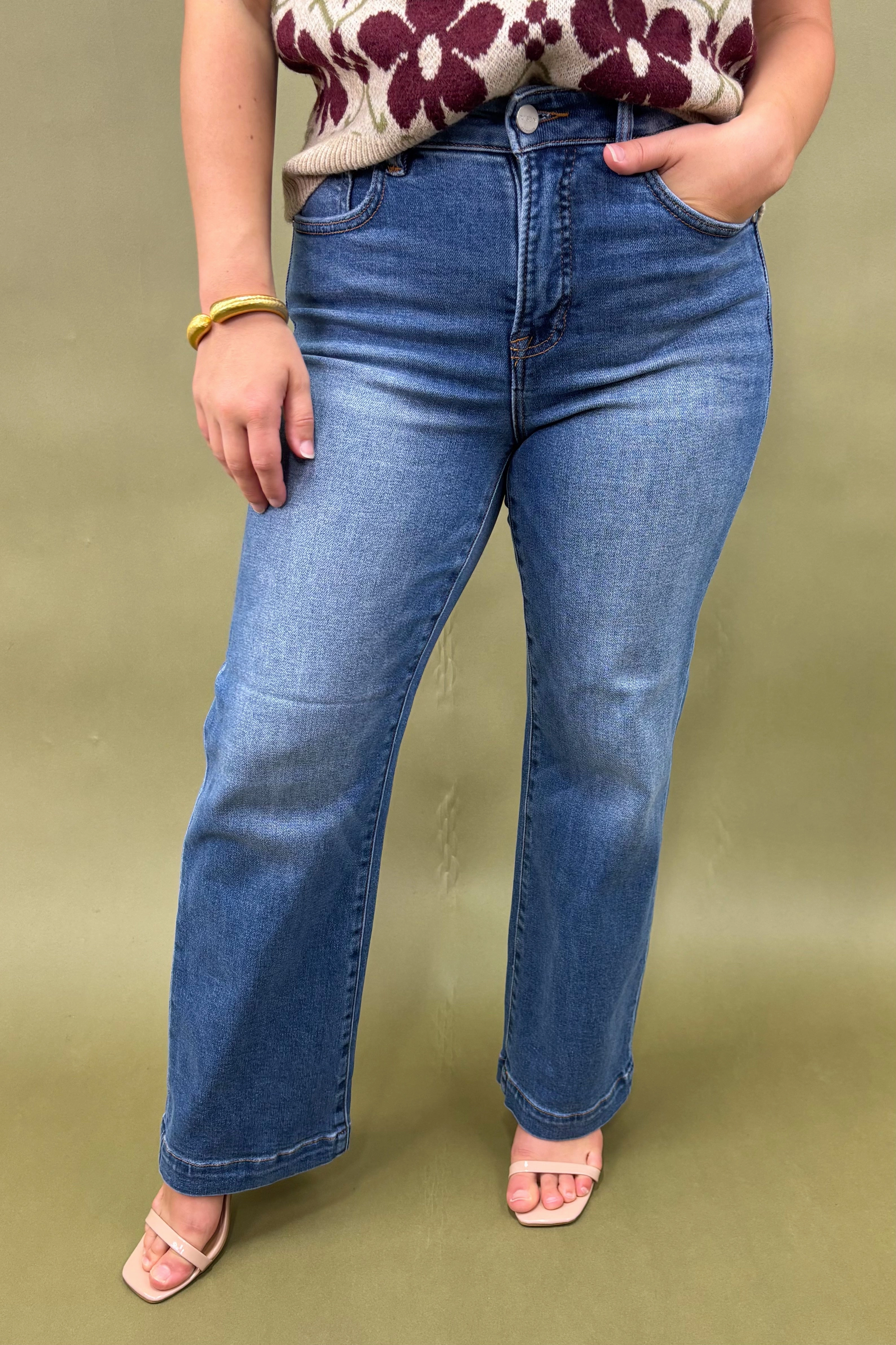windproof DoubleLayeredKnees The Vicky Crop Straight Jeans