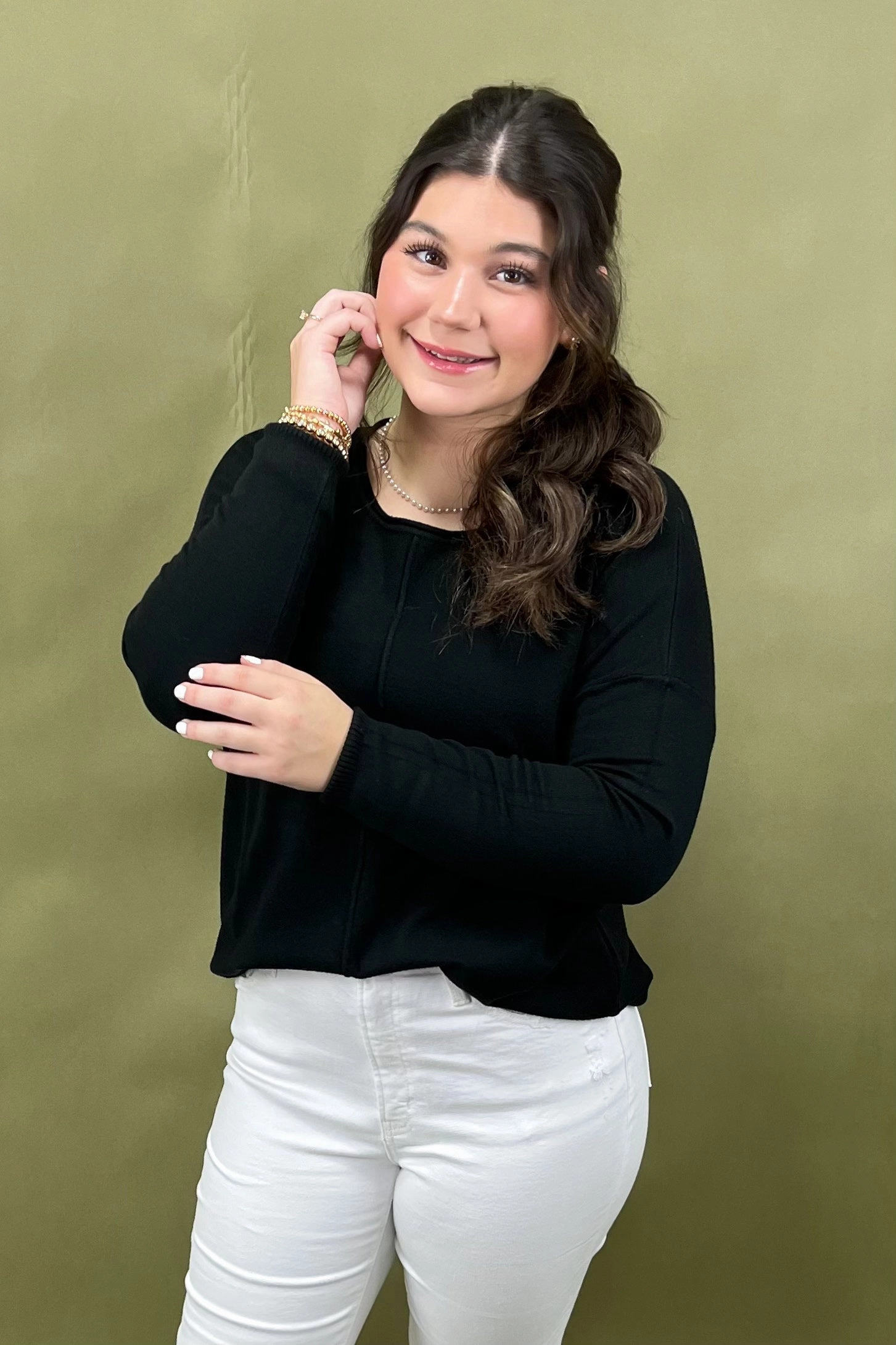 Everyday Muse Top RawHemDetail Grid Back Panel