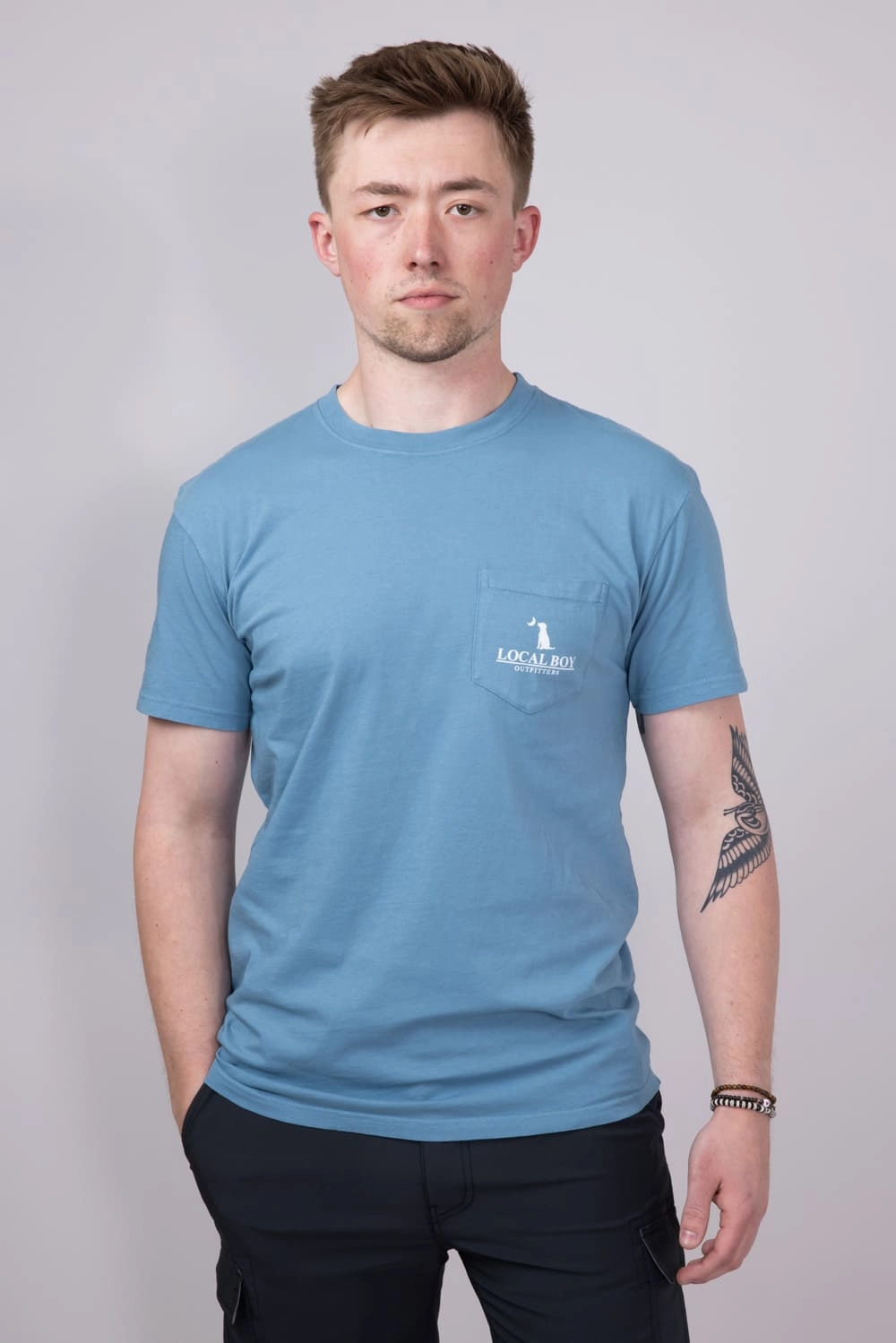 Low Impact Manufacturing On-the-Go Fashion Local Boy Ultra Sixer T-Shirt for Men in Blue | L1000538-SLATE