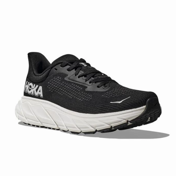 HOKA Men's Arahi 7 (Medium Width) Black/White Heat Dissipating Design trendy - style shoes