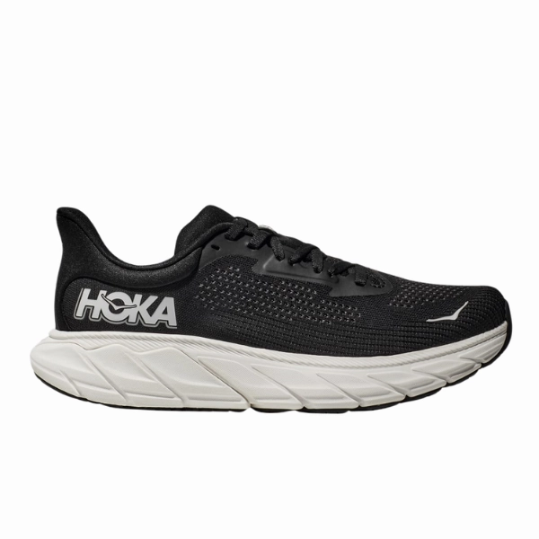 Wide Platform Base Abrasion Resistant Sole HOKA Men's Arahi 7 (Medium Width) Black/White