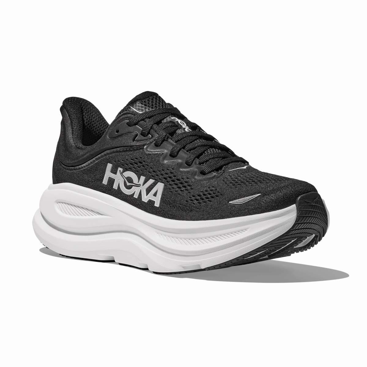 Hoka One One Men's Bondi 9 Black/White Grip tech Dual Density Cushioning