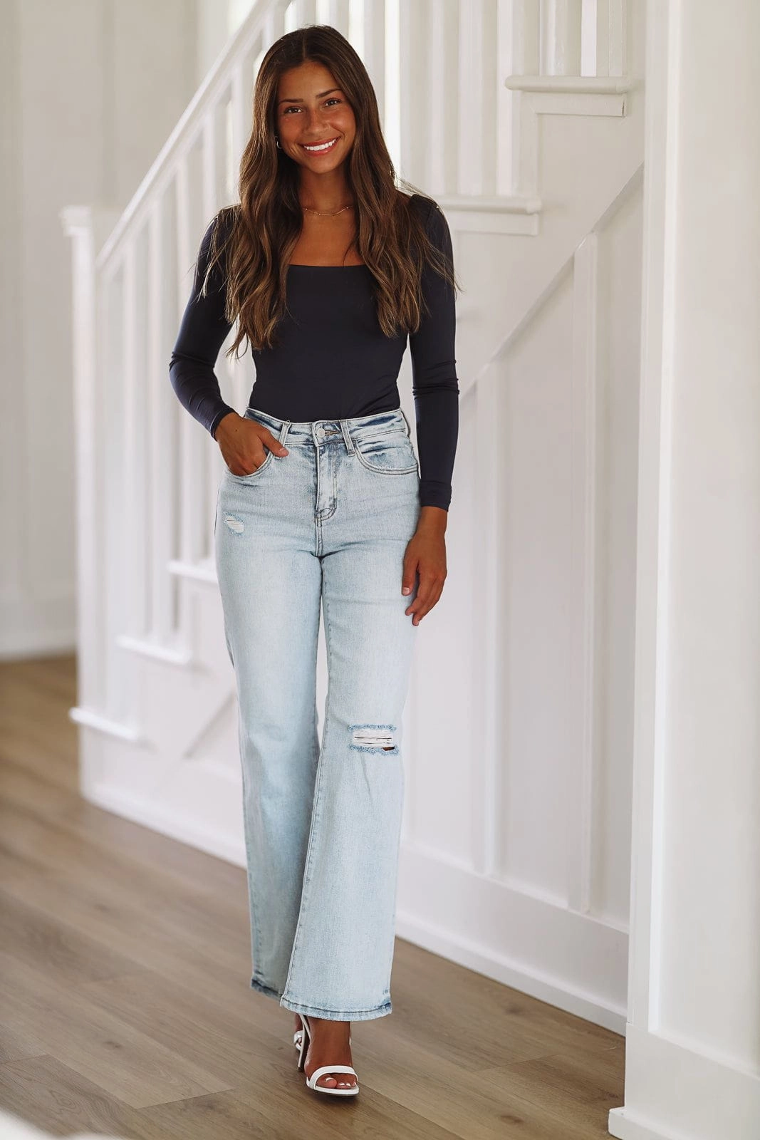 Another Day Crop Top - Navy Wool Sweater