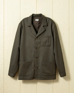 Loafer Jacket in Brown Heather Cavalry Twill Glow In Dark Accents Chill Commute Fit