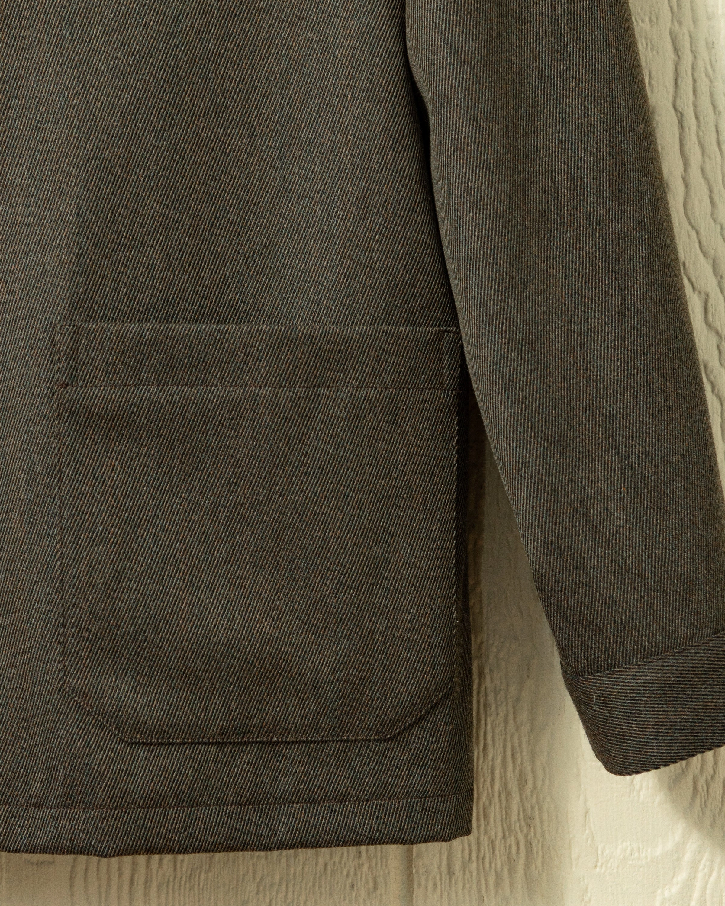 Loafer Jacket in Brown Heather Cavalry Twill Timeless Piece High Collar Windguard