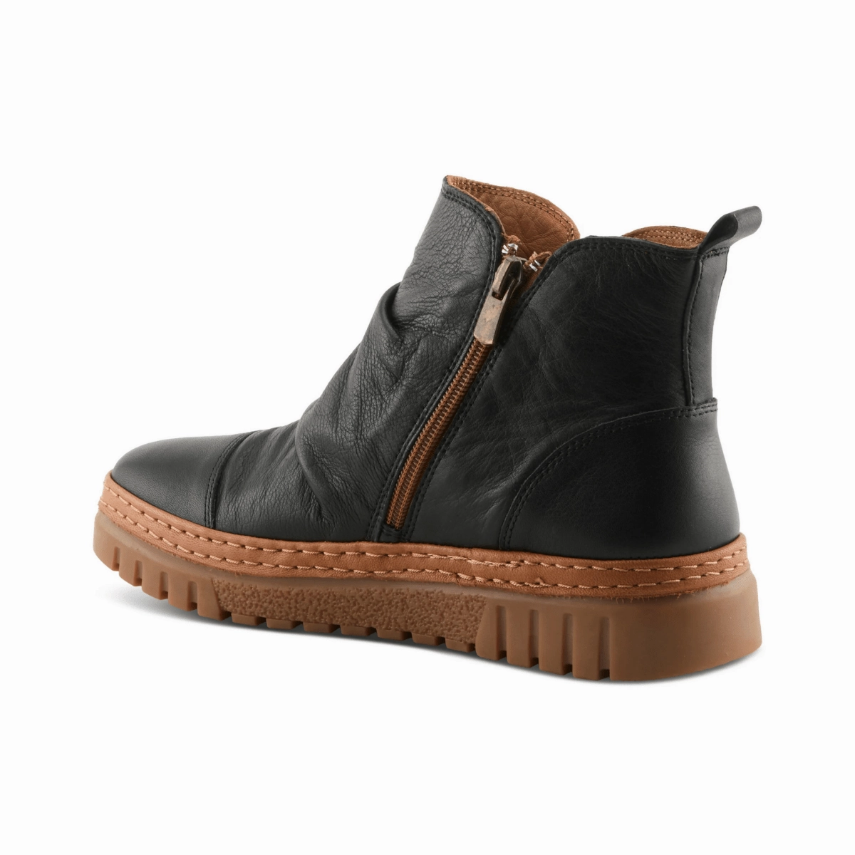 Spring Step Women's Vandis Black Leather Polyester Breathable Rough Trail Hiker