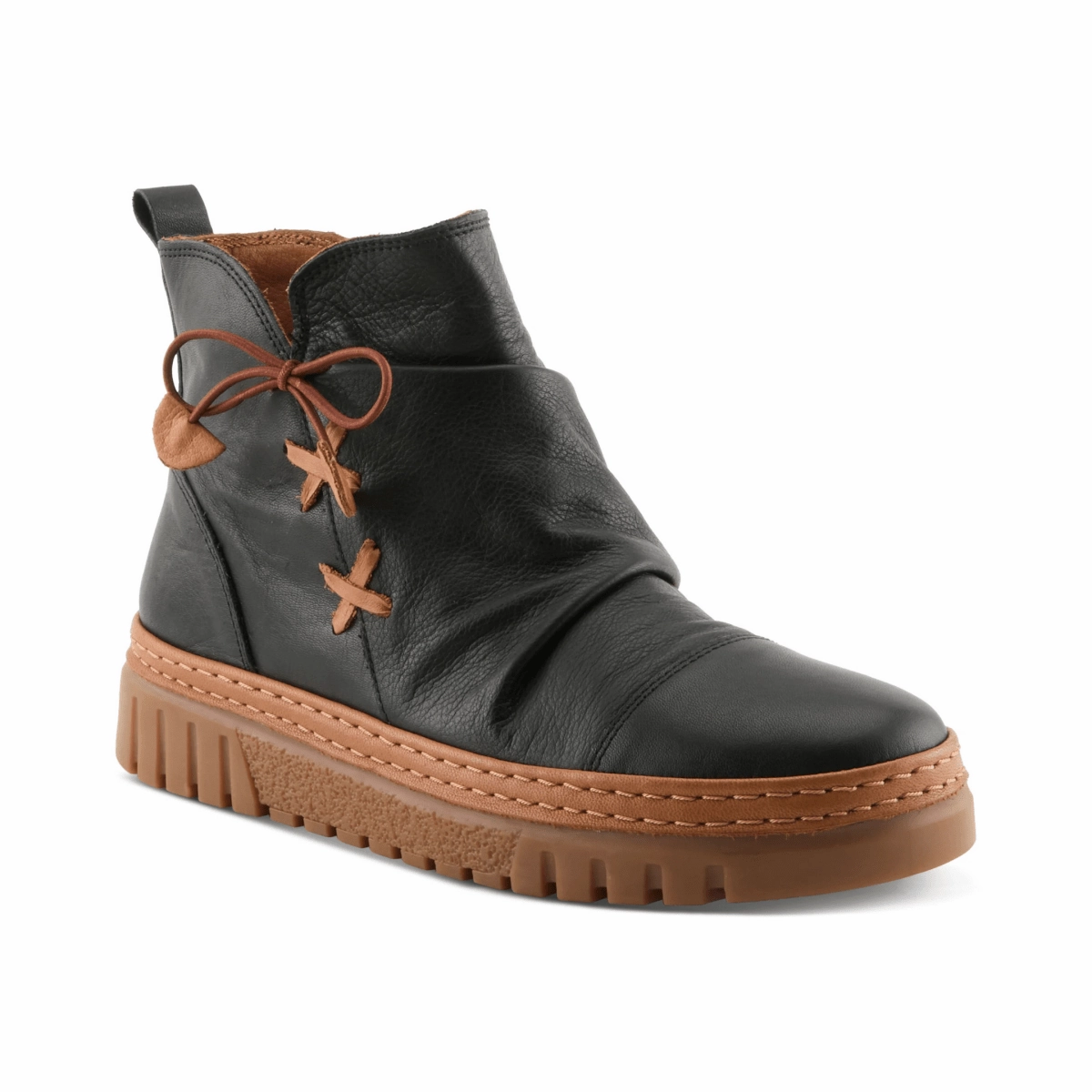 Spring Step Women's Vandis Black Leather Stable Support Night Travel All Weather Cold Weather Commuter