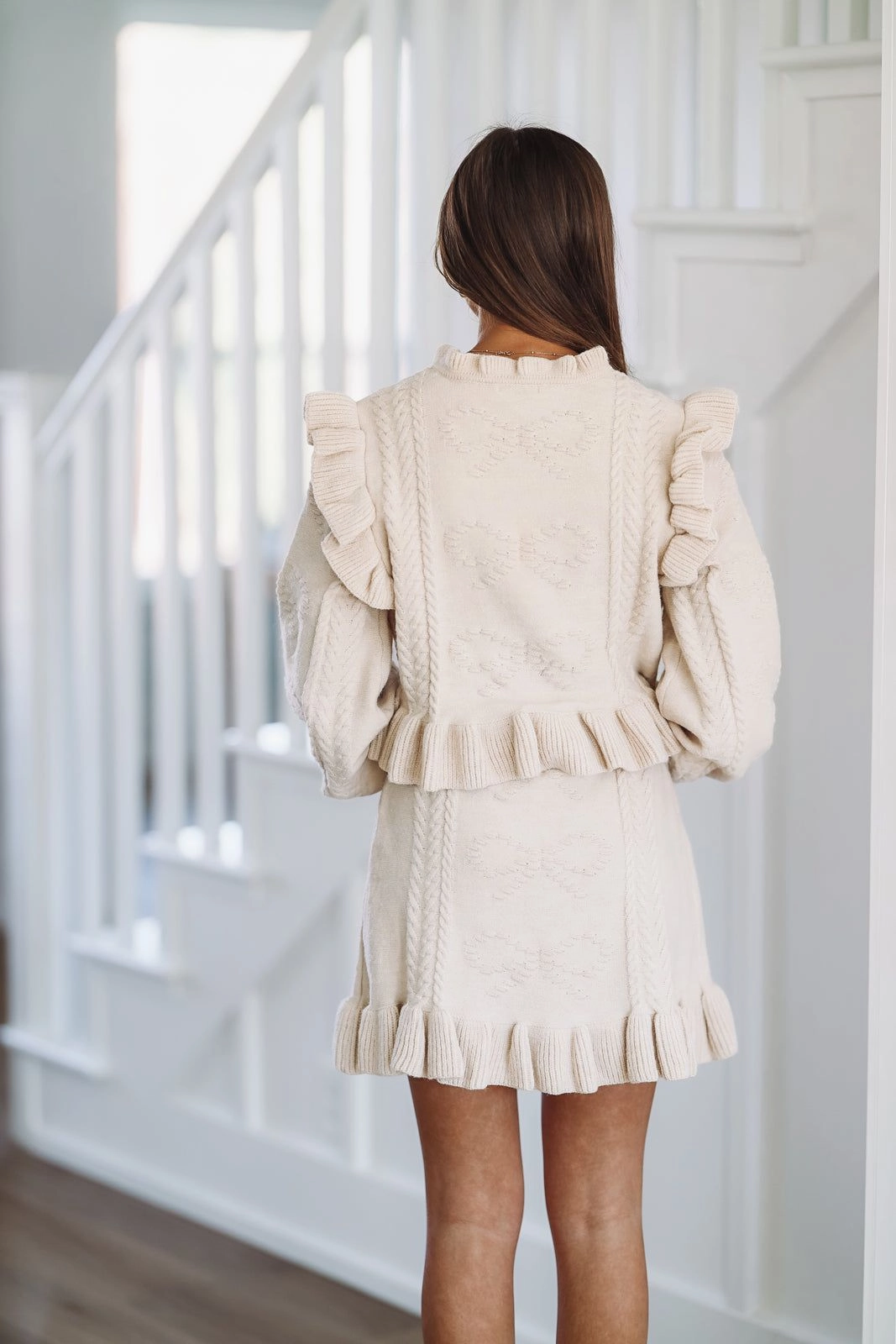 Sweat Absorbent Inner Layer Bamboo Derived Material In My Element Knit Top and Skirt Set - Taupe