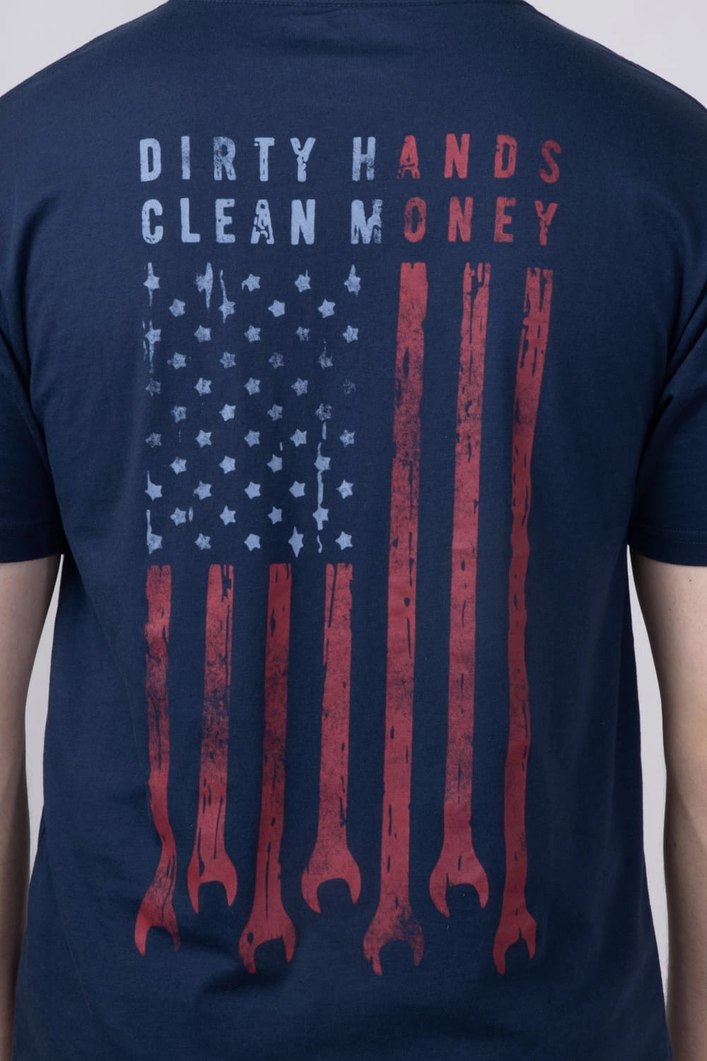 Weekend Smart Casual Comfort Wear Troll Co Dirty Hands Clean Money Flagship T-Shirt for Men in Navy | TC2351-NAVY
