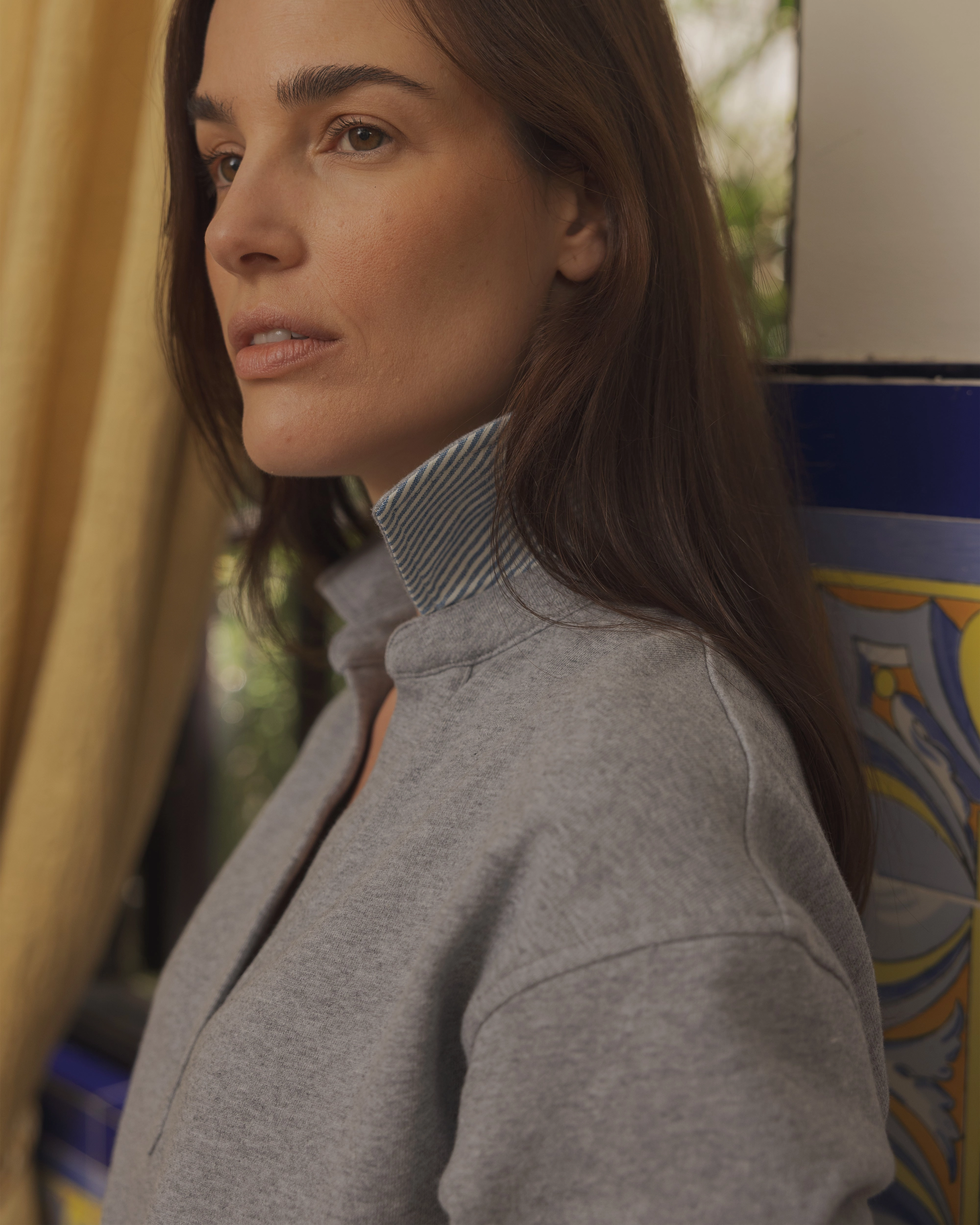 MeshPanel Inlet Pullover in Athletic Heather Loopback Terry