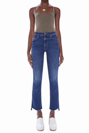 Weighted Hemline Insider Crop Step Fray in Teaming Up