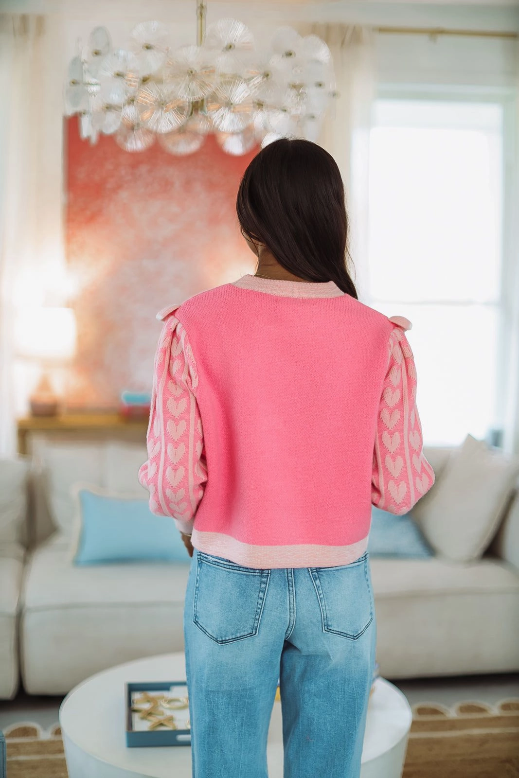 Give Me All the Pink Knit Sweater - Pink Anti Slip Shoulder Padding DurableZipper