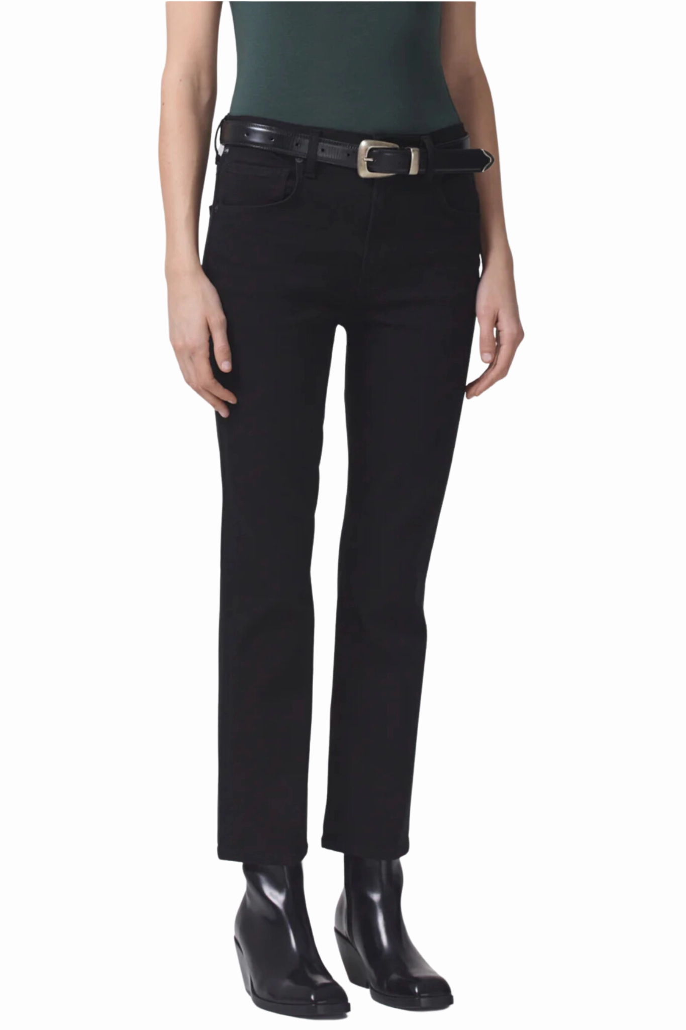 Work Meeting Trendy Modern Minimalist Light Comfort Isola Straight Crop in Plush Black