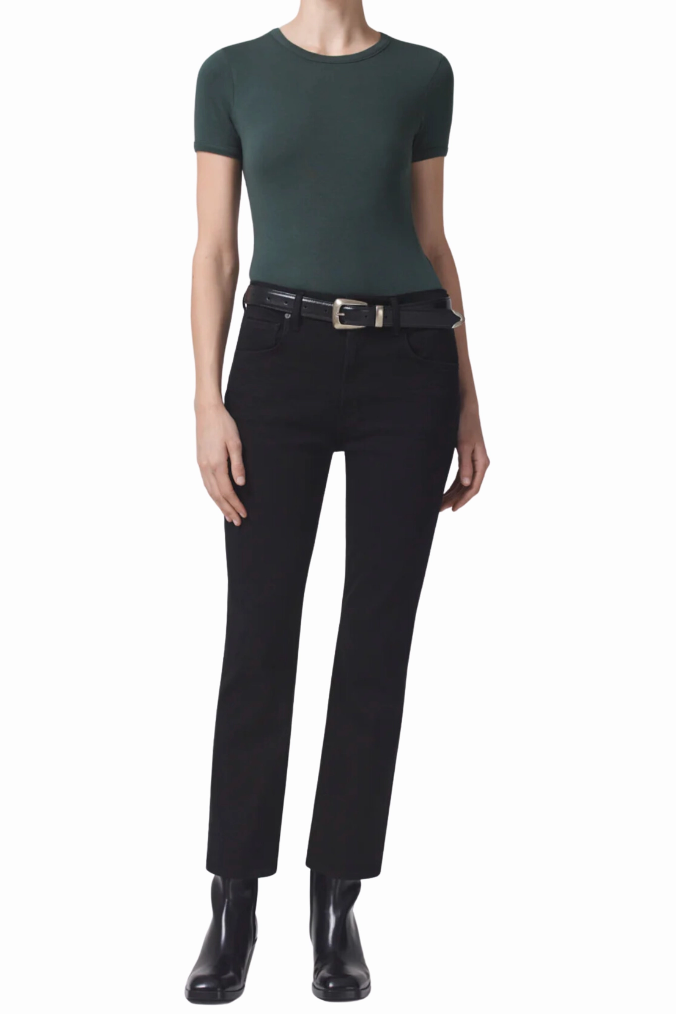 Contemporary Wear Isola Straight Crop in Plush Black