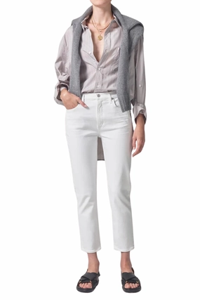 Festival Outfit Comfy Artist Vibe Isola Straight Crop in White