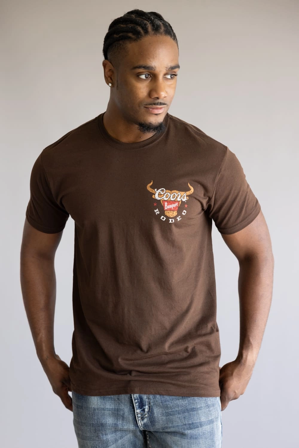 Coors Rodeo Steer Head T-Shirt for Men in Brown | 47-331-123-BROWN Cozy Touch Universal Silhouette