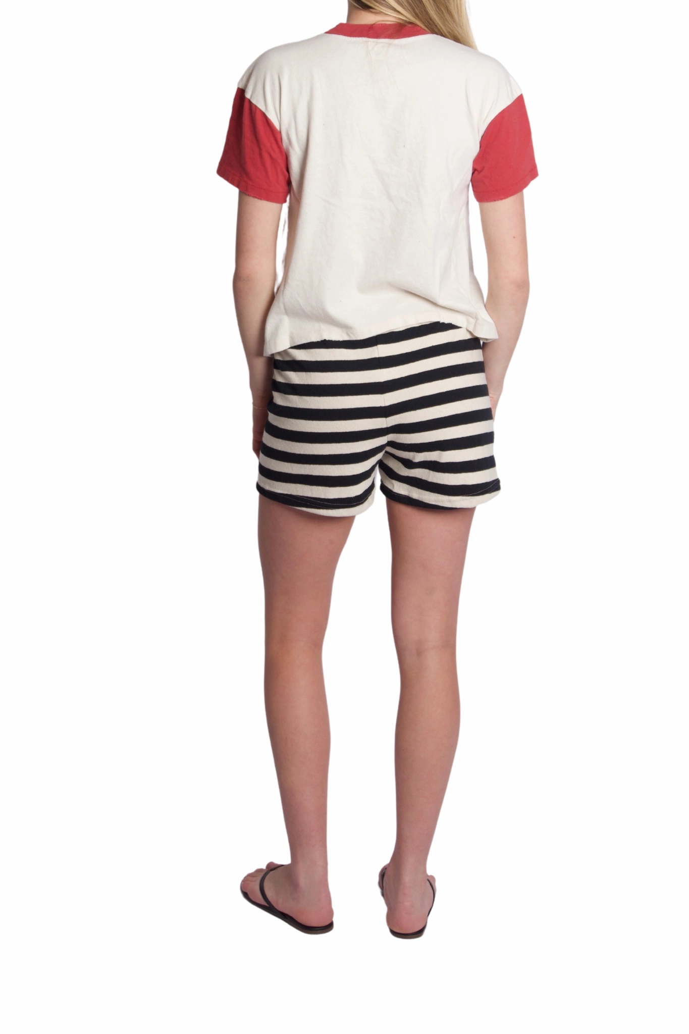 Jesse Shorts in Stripe Fashion Accessory Faux Leather
