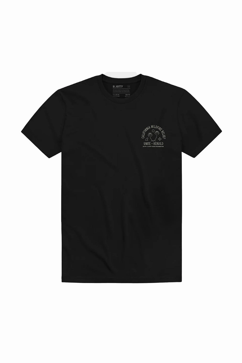 Jetty California Wildfire Relief T-Shirt for Men in Black | SDCALI-MTBLK Functional Fashion