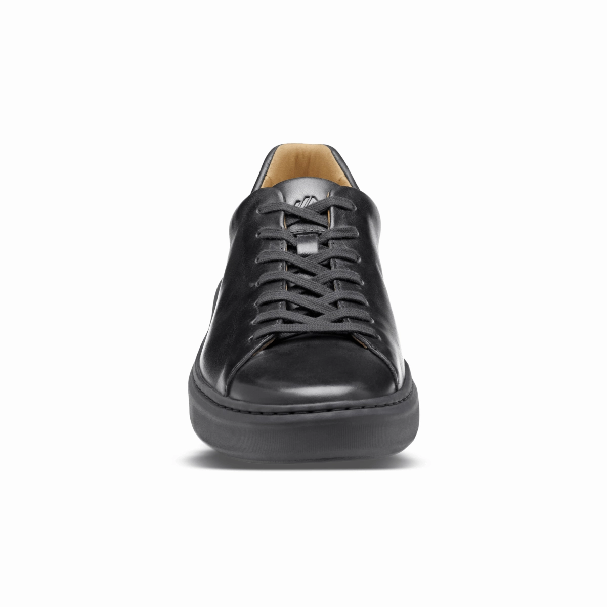 Johnston & Murphy Men's Anders Lace-To-Toe All Black Full Grain Leather Minimalist Lacing Comfortable Feel