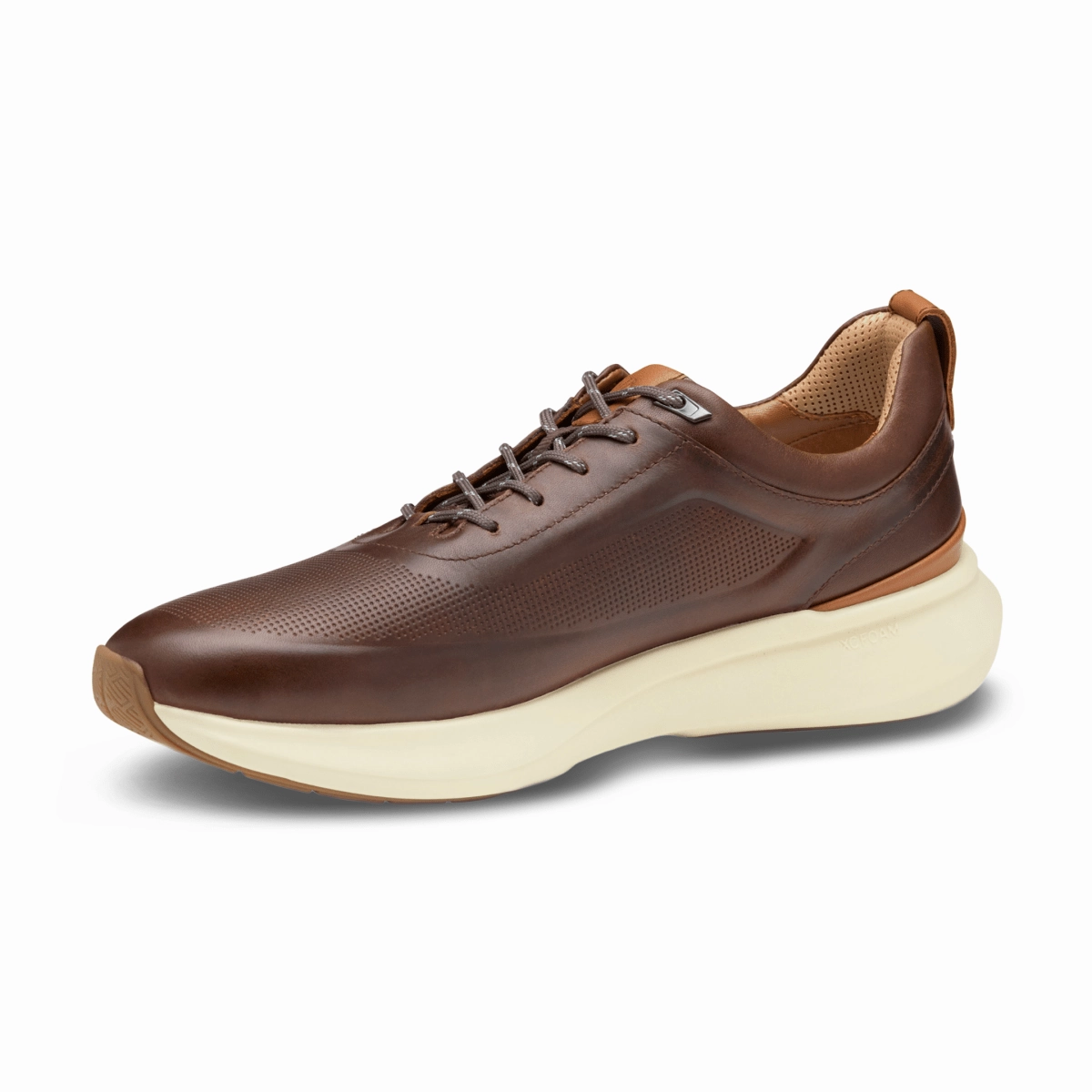 Airflow Optimized Vamp Johnston & Murphy Men's XC  Declan U-Throat Brown Full Grain Leather Waterproof