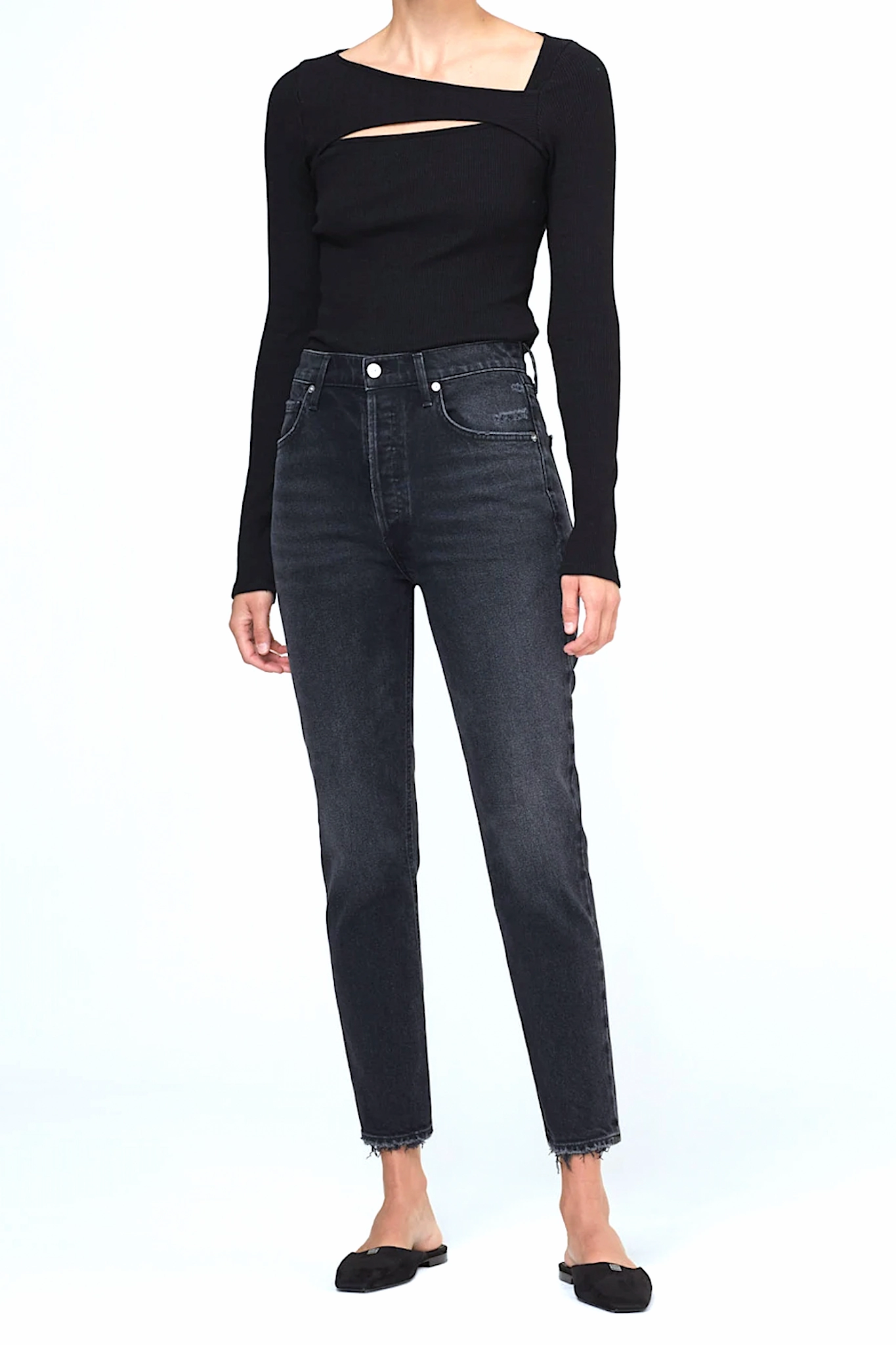 Smart Casual Athlete Fit Jolene High Rise Straight in Stormy