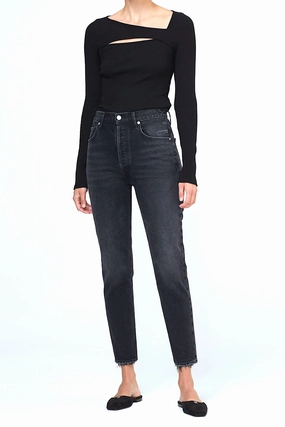 Articulated Knee Shape Sunny Vibes Weekend Style Traveler Gear Jolene High Rise Straight in Stormy