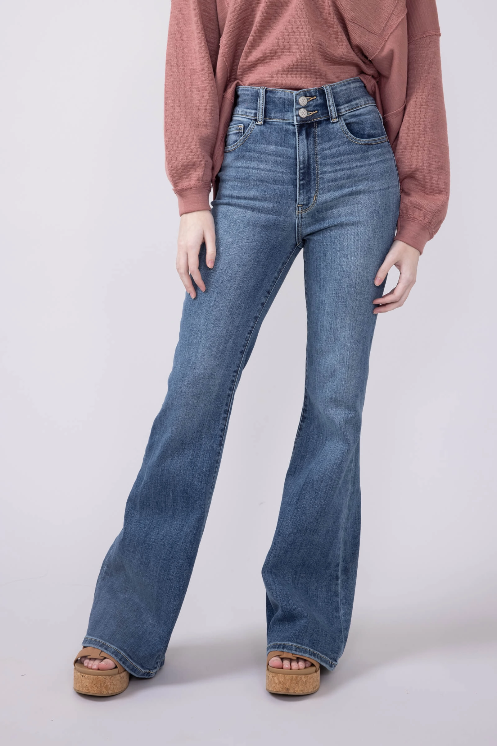 Judy Blue High Rise Flare Jeans for Women | 82630REG Slim Holiday Vibes Teen Outfit