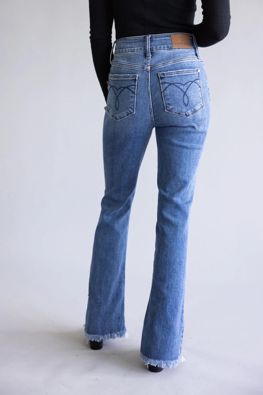 Street Fashion Breathable Bold Road Trip Judy Blue High Rise Fray Hem Bootcut Jeans for Women | 82686REG