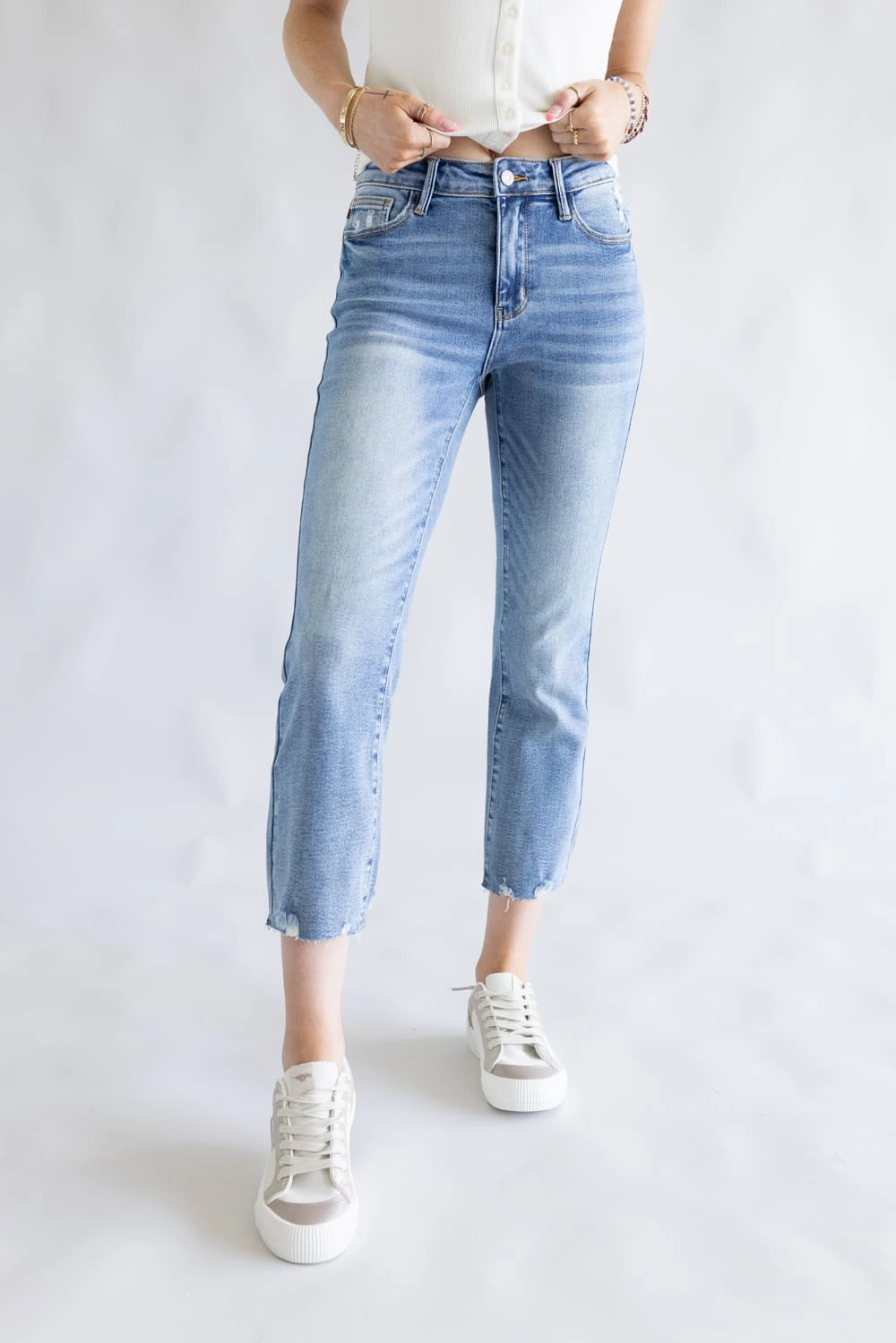 All Time Fit Weekend Ready Judy Blue Mid-Rise Vintage Kick Flare Jeans for Women | 88979REG