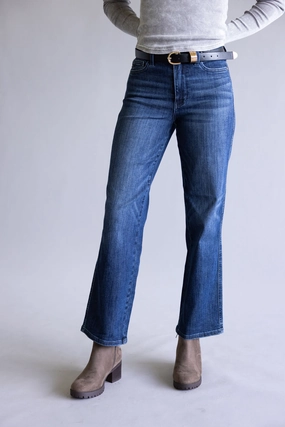 All Around Fit Smart Look Judy Blue Petite Mid-Rise Straight Leg Jeans for Women | 88861REG-PETITE