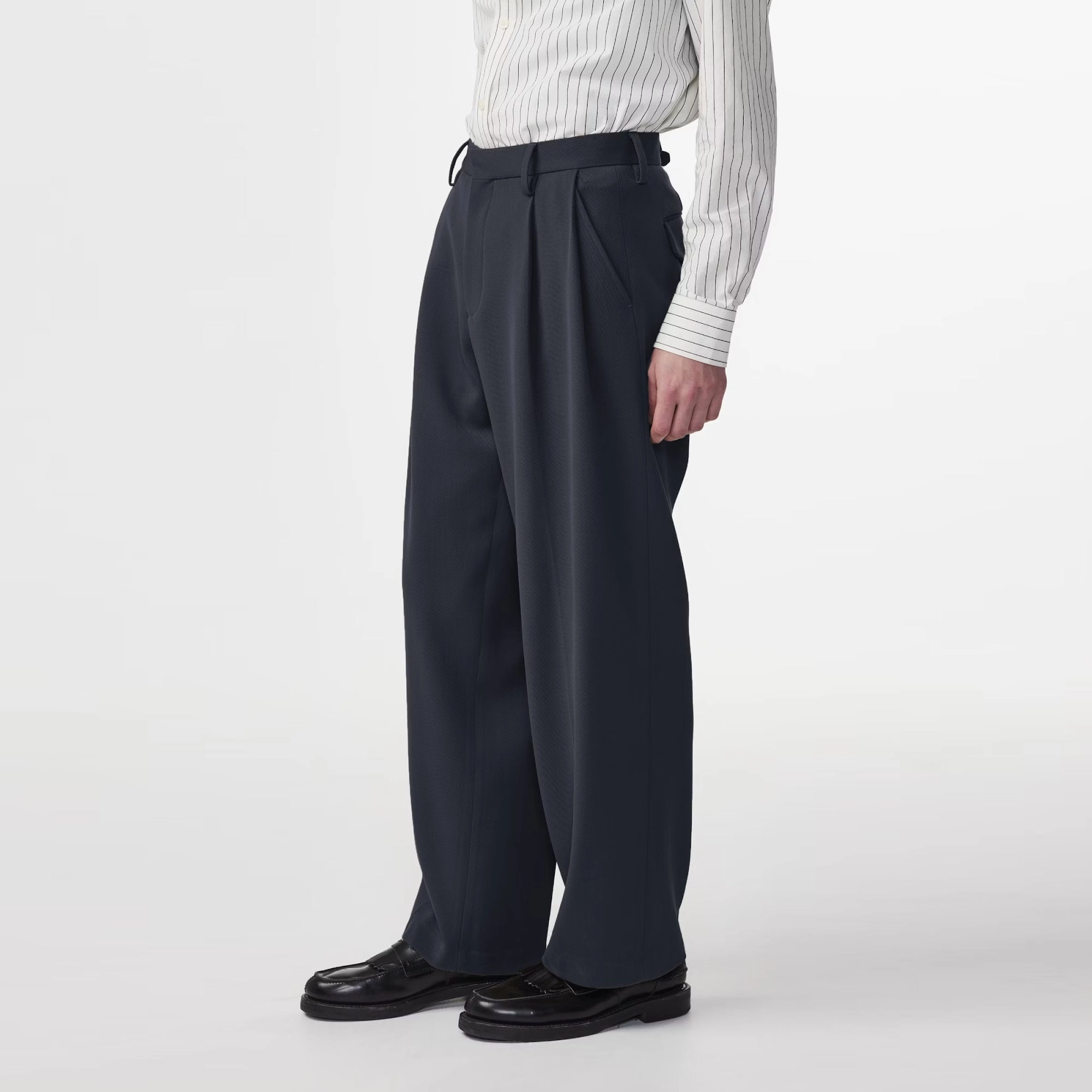 Justin 10002 Herringbone Relaxed Fit Pant (Deep Navy) Quick Fit