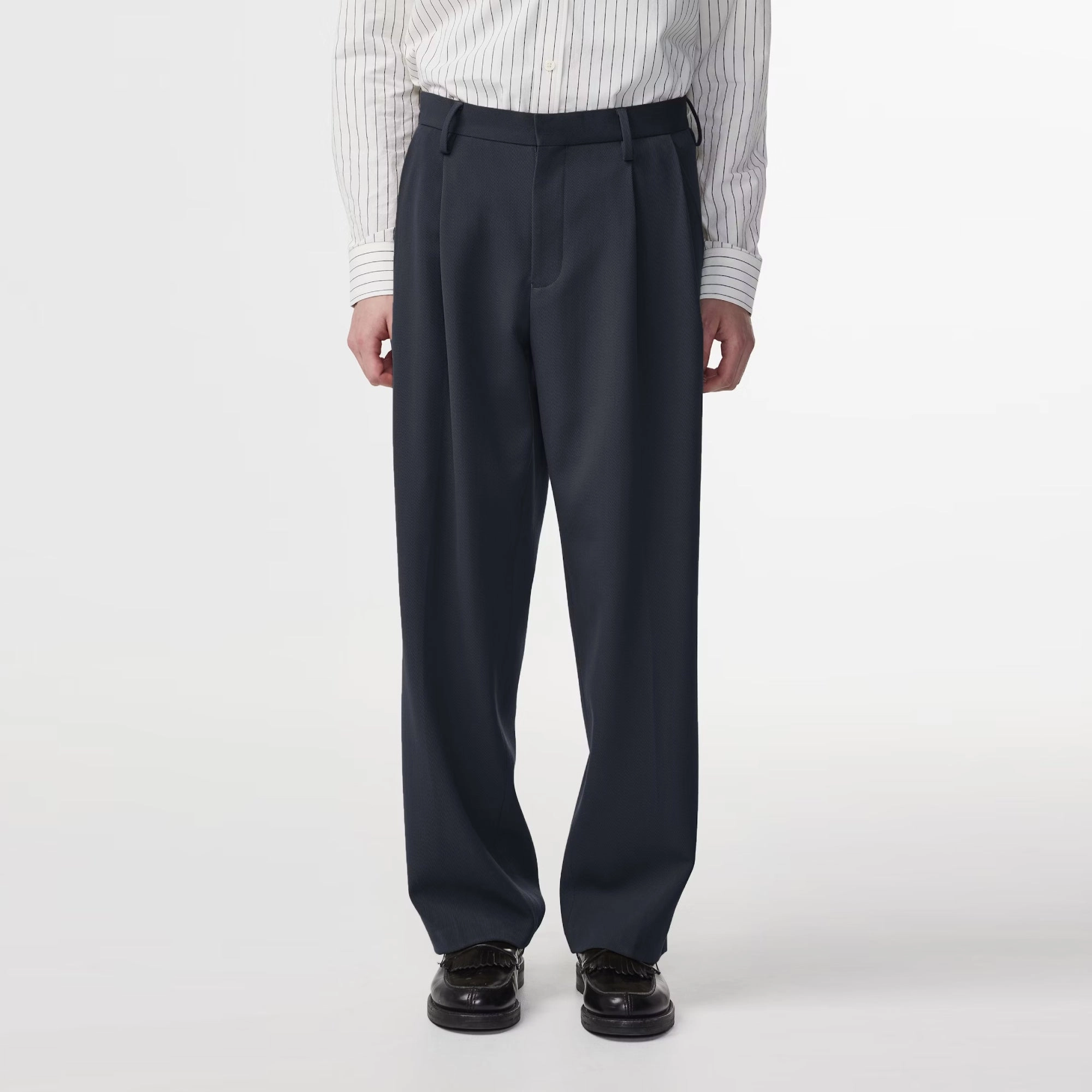 Justin 10002 Herringbone Relaxed Fit Pant (Deep Navy) AntiSlipWaistband Sport Comfort