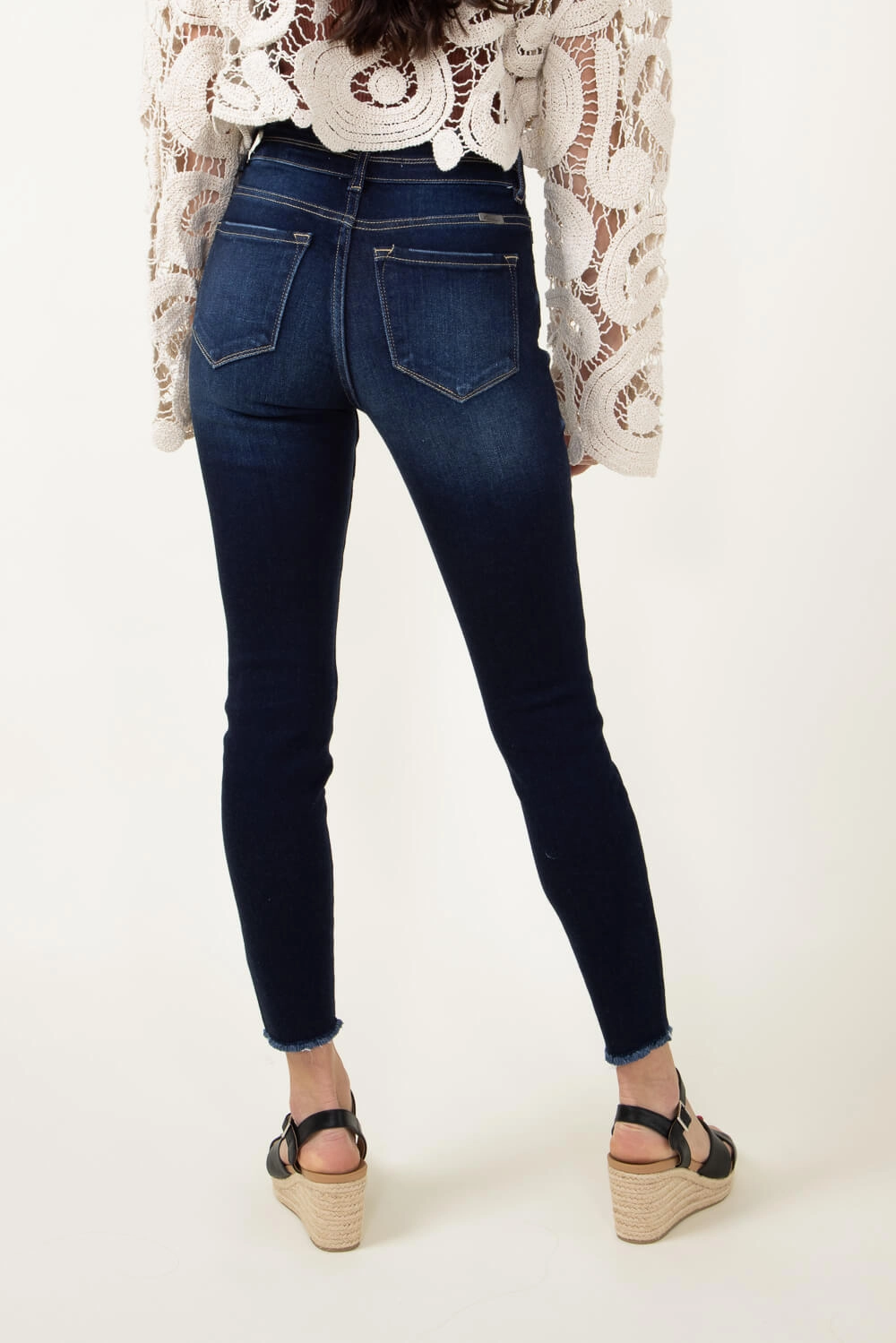 Slim Silhouette KanCan Danica High Rise Dark Wash Ankle Skinny Jeans for Women | KC7317D