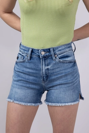 Semi Formal Multi Panel Construction KanCan High Rise Denim Shorts for Women | KC9212M-N