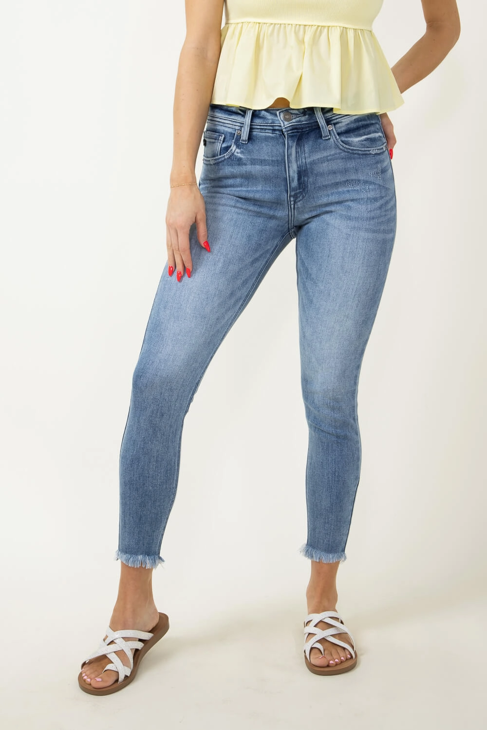 standard fit KanCan Silvanna Mid Rise Ankle Skinny Jeans for Women | KC9348M