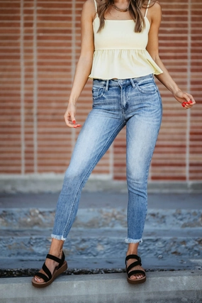 Modern Attire KanCan Silvanna Mid Rise Ankle Skinny Jeans for Women | KC9348M