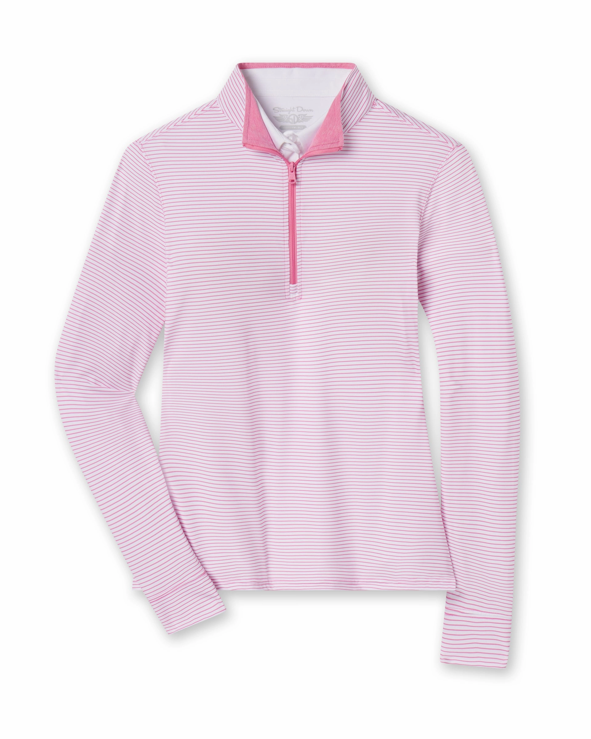Simple Layer All-Weather Wear Kiri Striped Quarter Zip - Dragonfruit